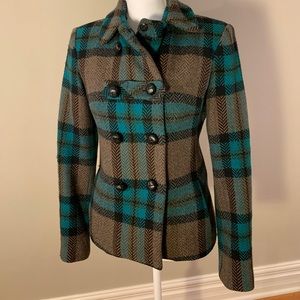 Gwen Stefani L.A.M.B. Plaid Wool Coat